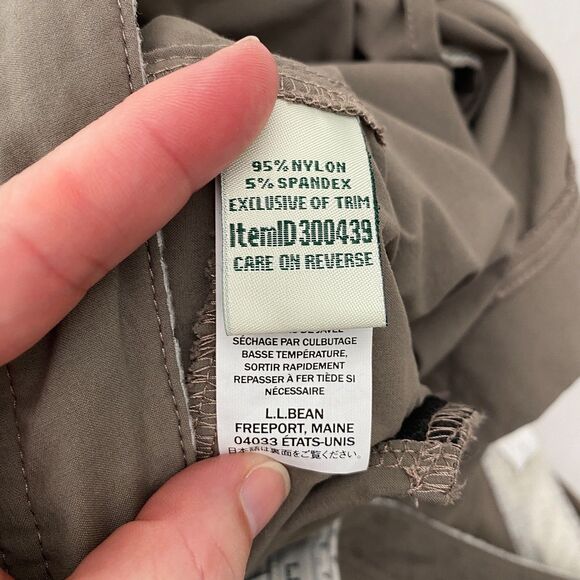 LL Bean Cargo Pants Lightweight Adjustable Waist Brown Gray Gorpcore Womens 16P - Picture 8 of 10